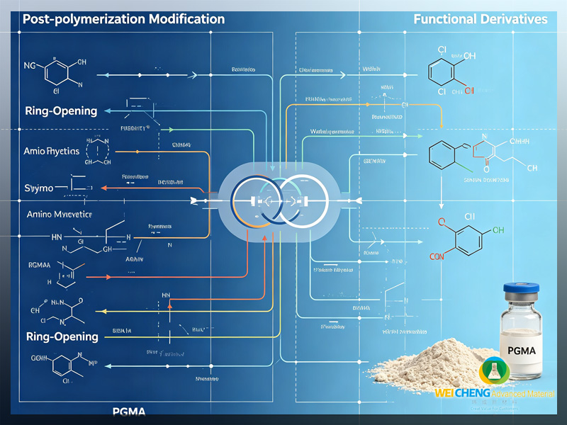 Post-polymerization modification reactions of PGMA, epoxy ring-opening chemistry, amine-epoxy thiol-epoxy reaction mechanism, Weicheng Advanced Material (Shandong) Co., Ltd