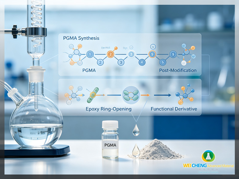 Poly(glycidyl methacrylate) PGMA, radical polymerization and epoxy ring-opening reaction mechanism, Weicheng Advanced Material (Shandong) Co., Ltd